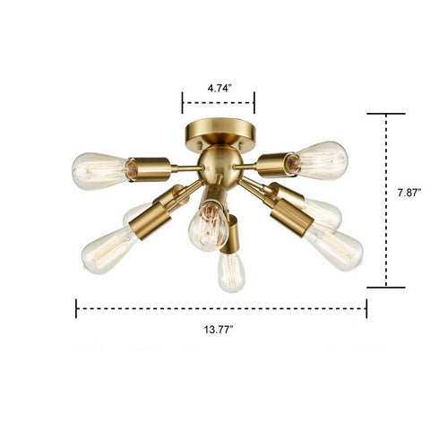 Sputnik Chandelier with 8 Socket Flush Mount Ceiling Light